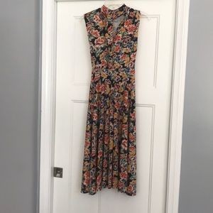 Floral knee length maxi dress.  Size S